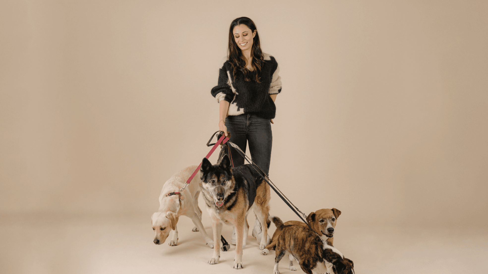 Loyal CEO Celine Halioua walks four dogs