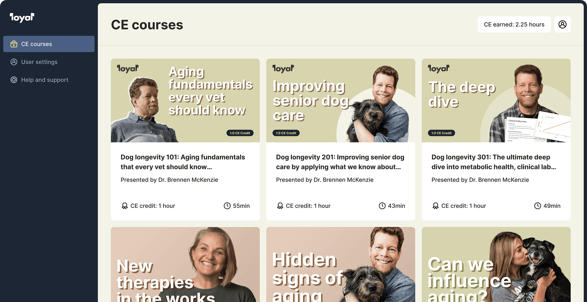 The Loyal Learning Hub course portal